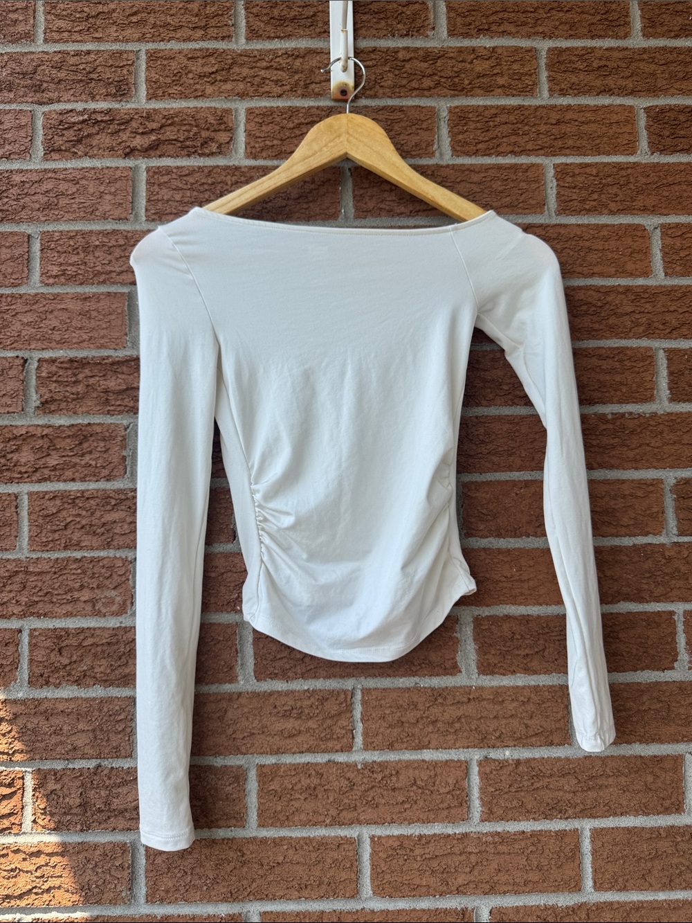 Divided White Boatneck Long-Sleeve Top